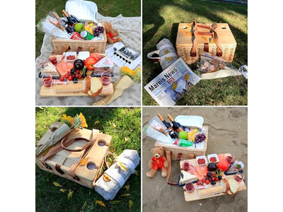 Vintage Holz-Picknickkorb Herzförmig Handgemacht Großer Korb Weiche Kapazität